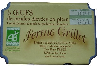 Boîte de 6 oeufs  cal (53/63 moyen ) 